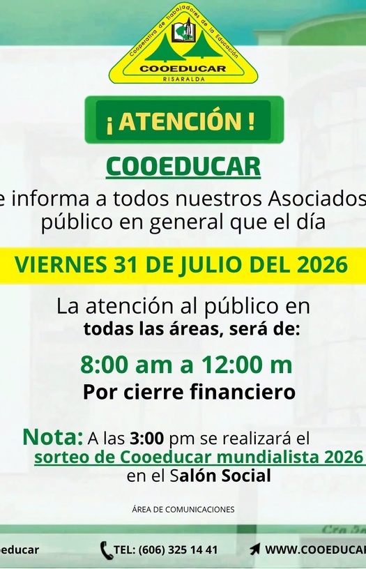 HORARIO 31 DE JULIO 2026