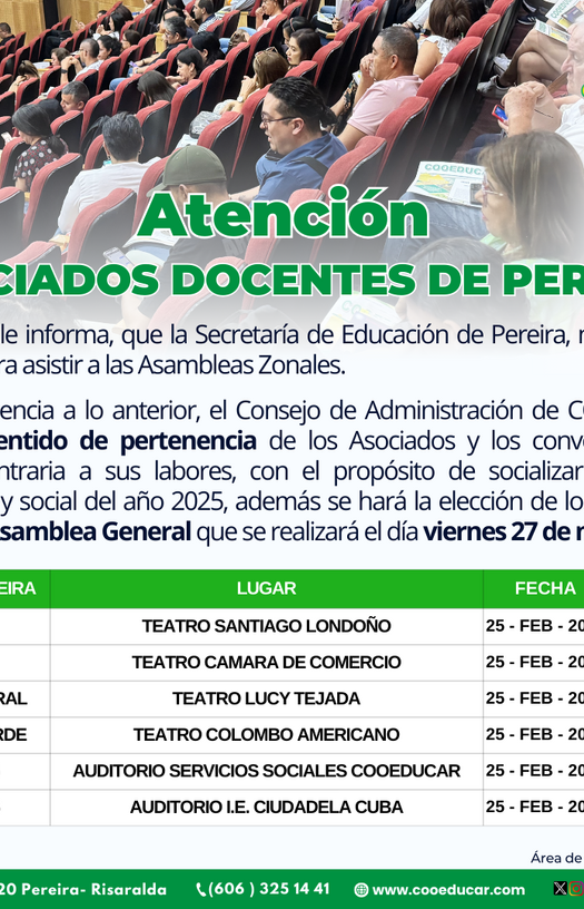 Atención, señor(a) asociado(a)