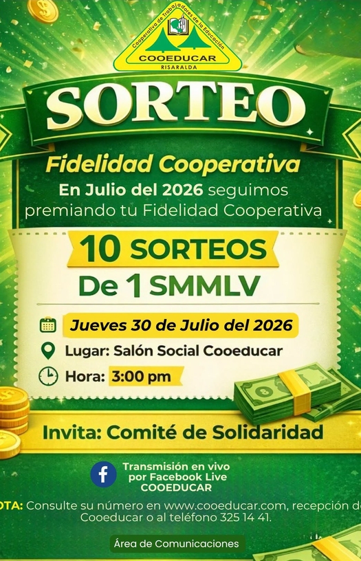 Sorteo Fidelidad Cooperativa Julio  2026