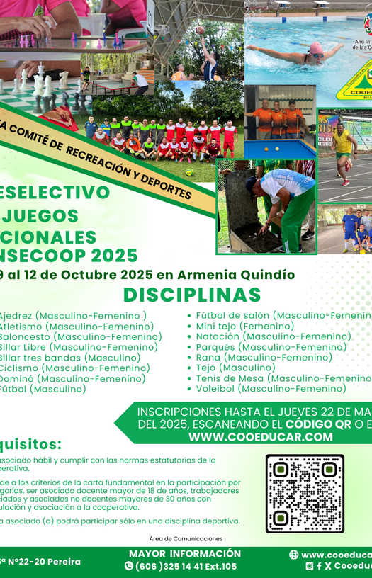 PRESELECTIVO XI JUEGOS NACIONALES  FENSECOOP 2025