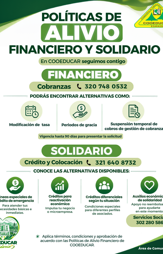POLÍTICAS DE ALIVIO FINANCIERO Y SOLIDARIO