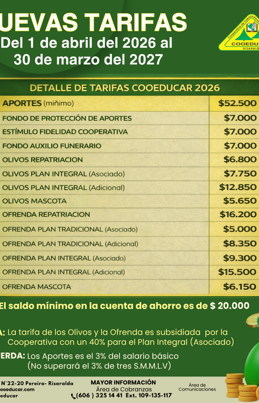 Tarifas 2026