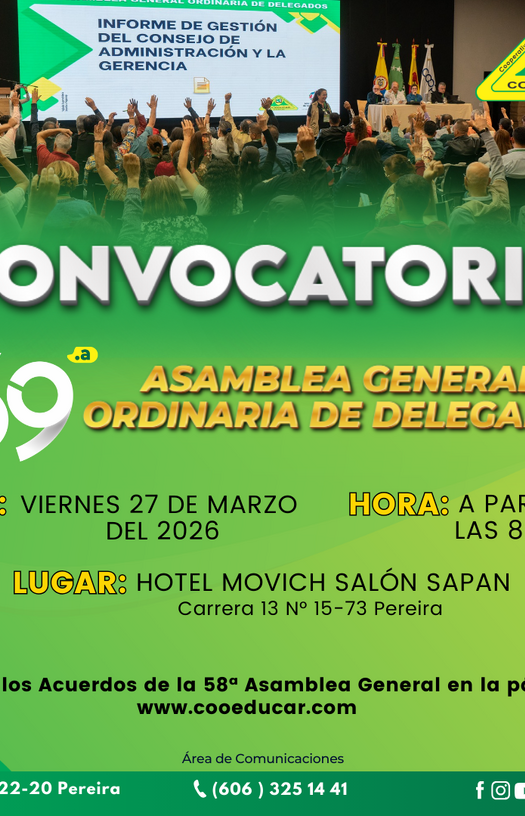 CONVOCATORIA 59 ASAMBLEA GENERAL ORDINARIA DE DELEGADOS