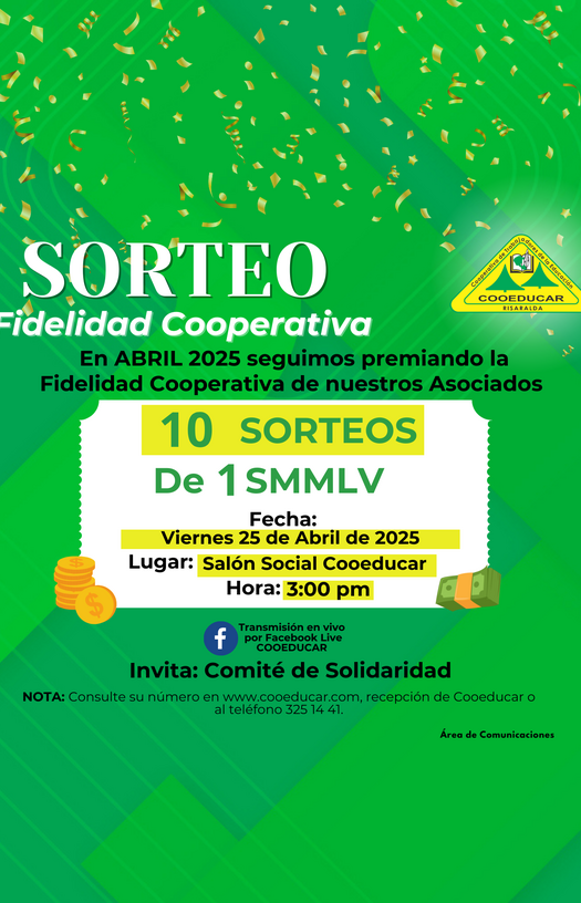 Sorteo Fidelidad Cooperativa ABRIL 2025