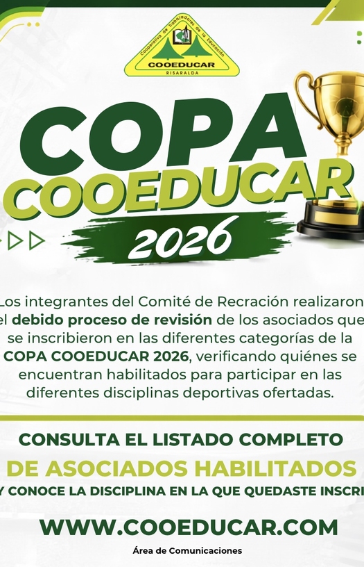 Copa COOEDUCAR 2026 | Listado de Asociados Habilitados